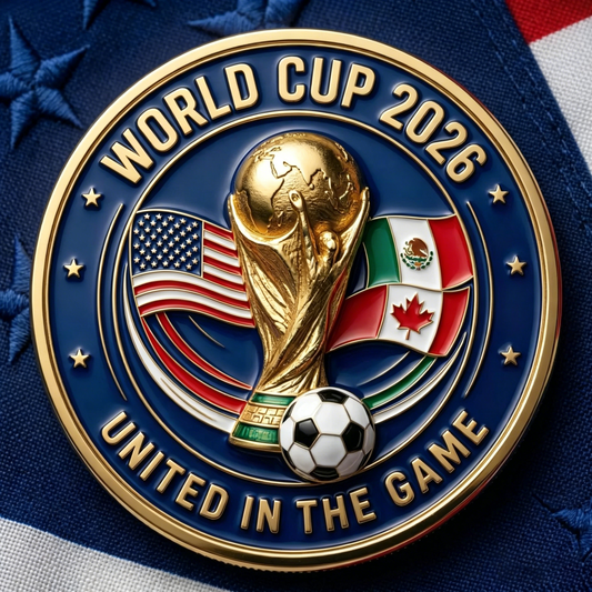 🏆 Flash Sale: 60% OFF ⚽ Soccer Fan Gift 🎁World Cup 2026 Coin: USA Canada Mexico Match Day Keepsake Football Collectible