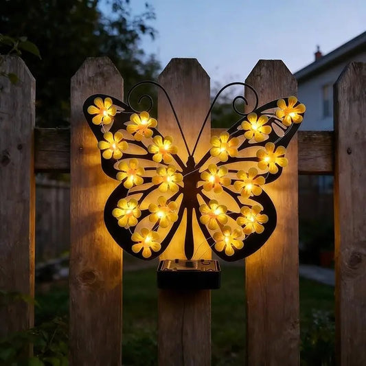 🔥Last Day 49% OFF!🦋Outdoor Metal Butterfly Wall Art Decorative Solar Light