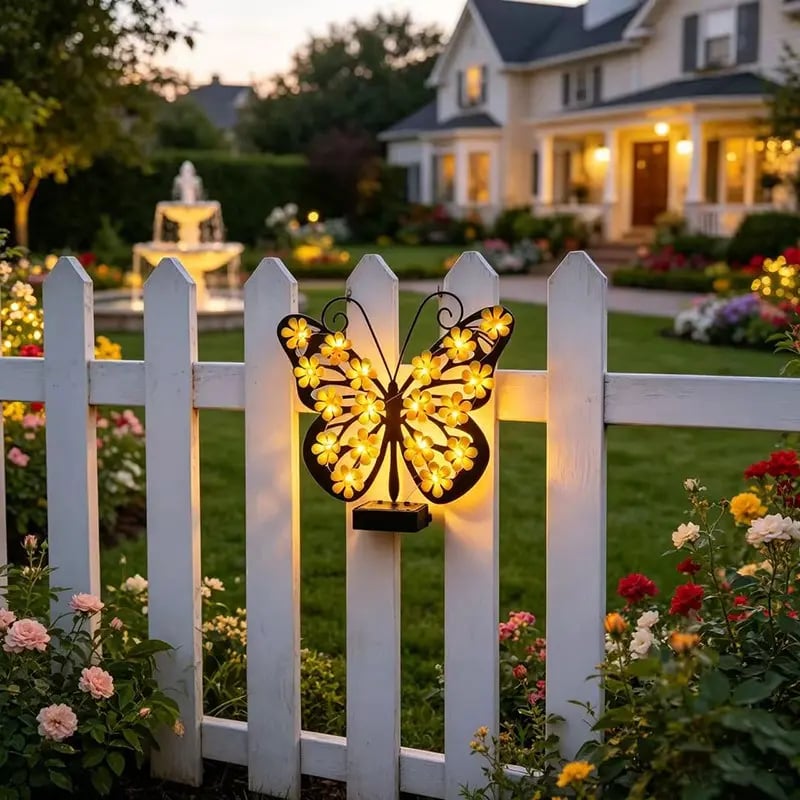 🔥Last Day 49% OFF!🦋Outdoor Metal Butterfly Wall Art Decorative Solar Light