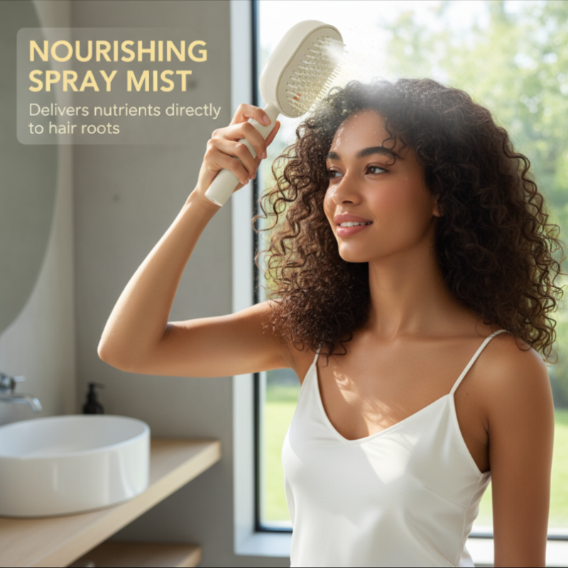 🧴Spazzola elettrica per capelli con funzione spray e massaggio💆♀️✨
